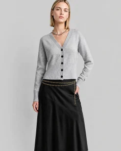 Cardigan en laine mérinos et cachemire bleu