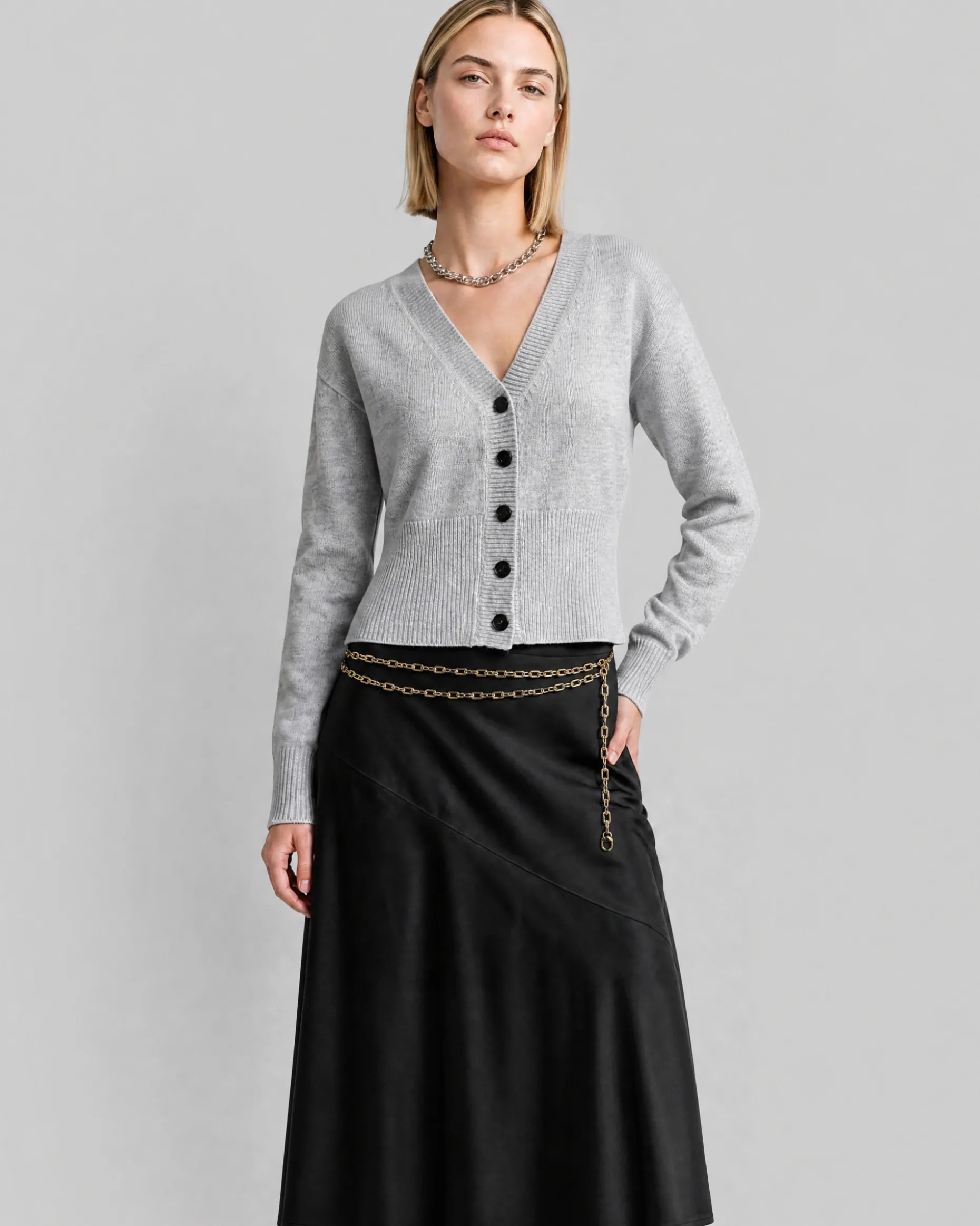 Cardigan en laine mérinos et cachemire bleu