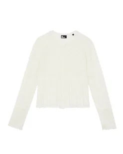 Cardigan en maille ajourée écru