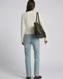 Cardigan en maille ajourée écru