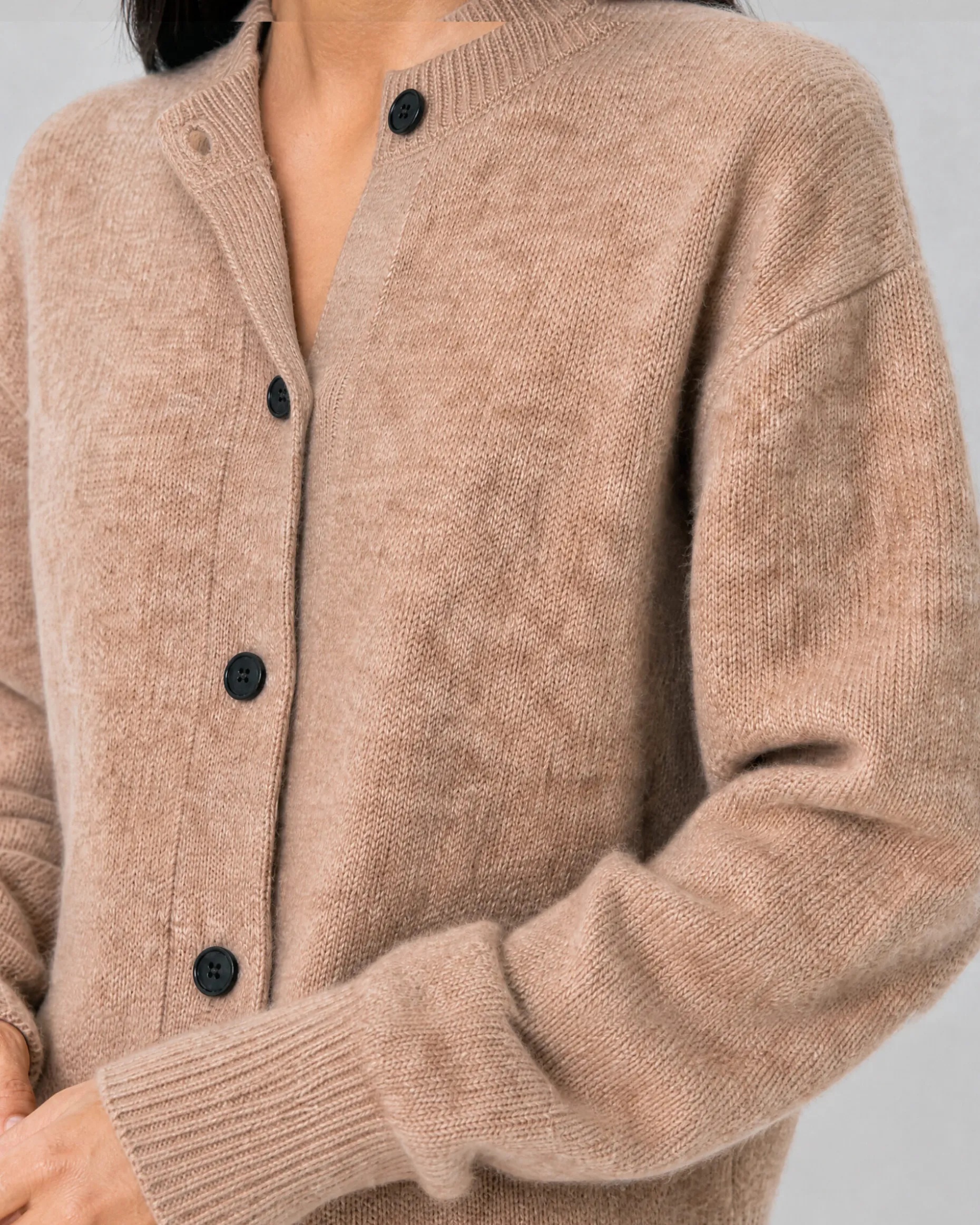 Cardigan en mohair mélangé beige