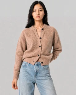 Cardigan en mohair mélangé beige