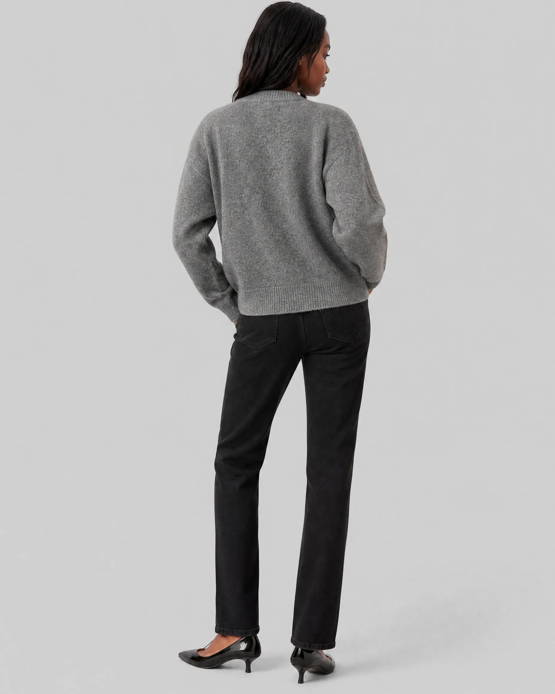 Cardigan en mohair mélangé gris