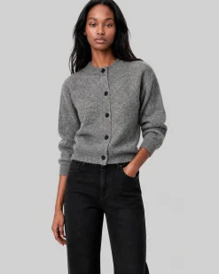Cardigan en mohair mélangé gris