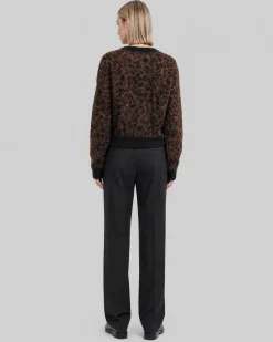 Cardigan en mohair mélangé motif léopard