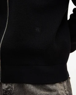 Cardigan en nid d'abeille noir