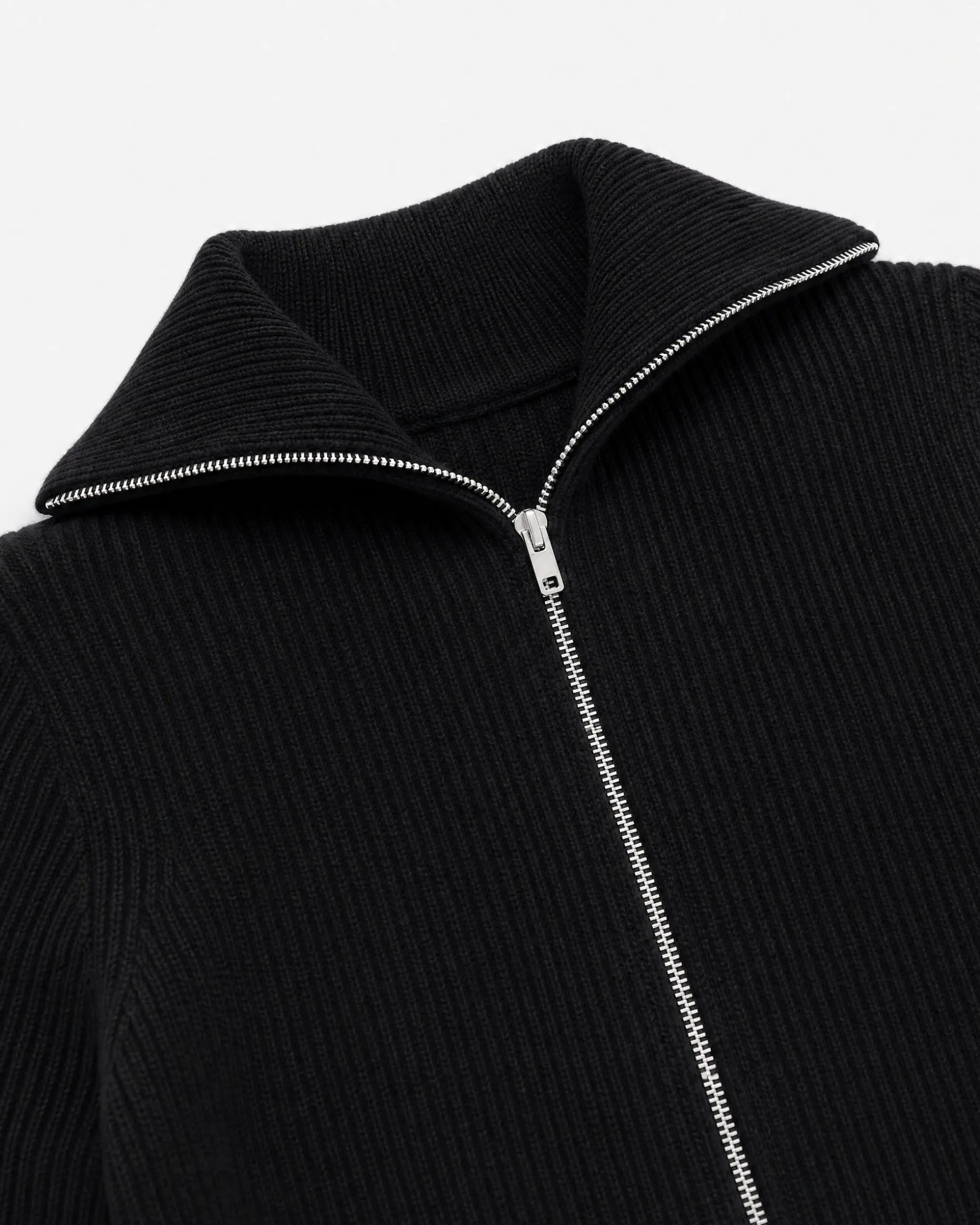 Cardigan zippé en laine noir
