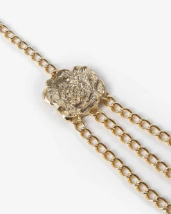 Ceinture bijoux fleurs dorée