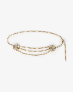 Ceinture bijoux fleurs dorée