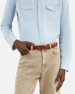 Ceinture reversible en cuir bicolore