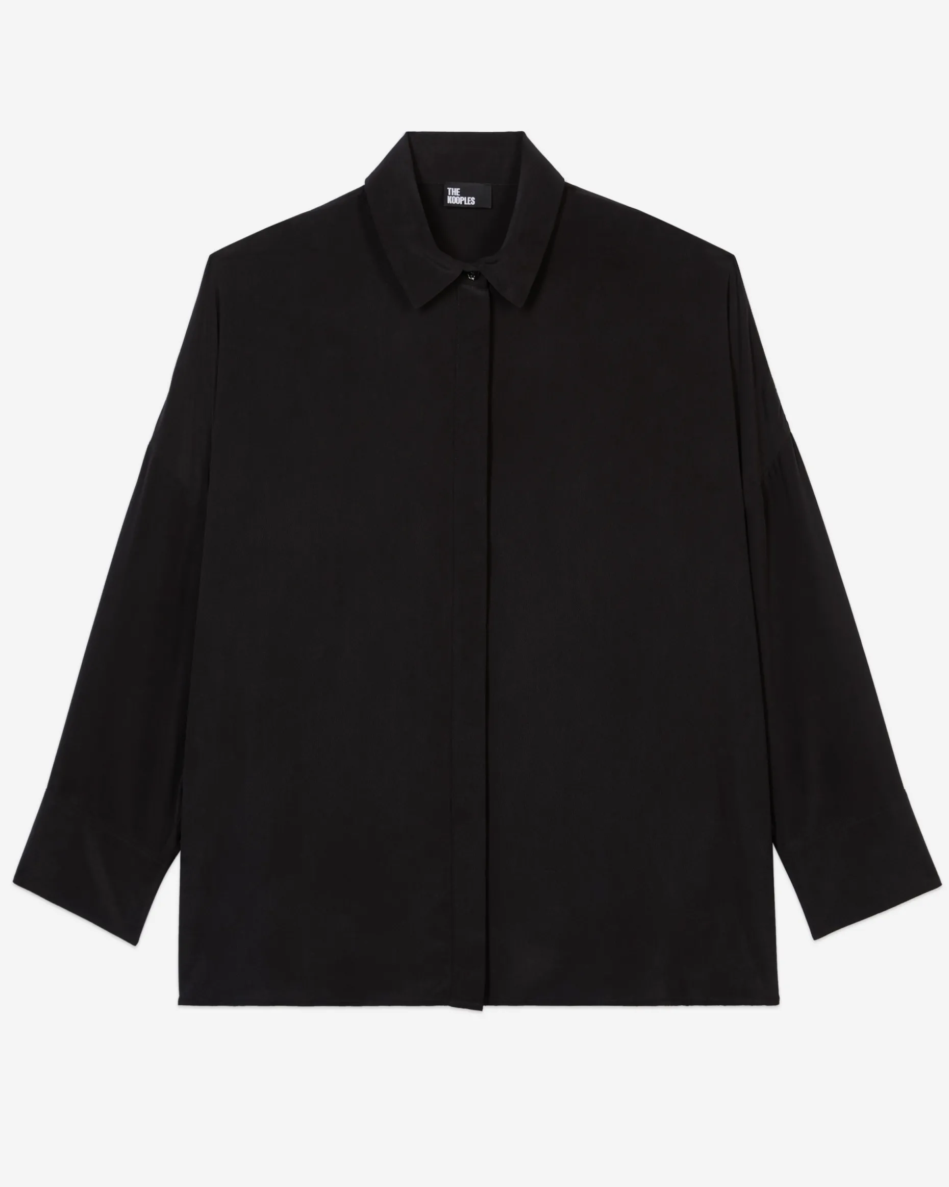 Chemise ample en soie lavée noire