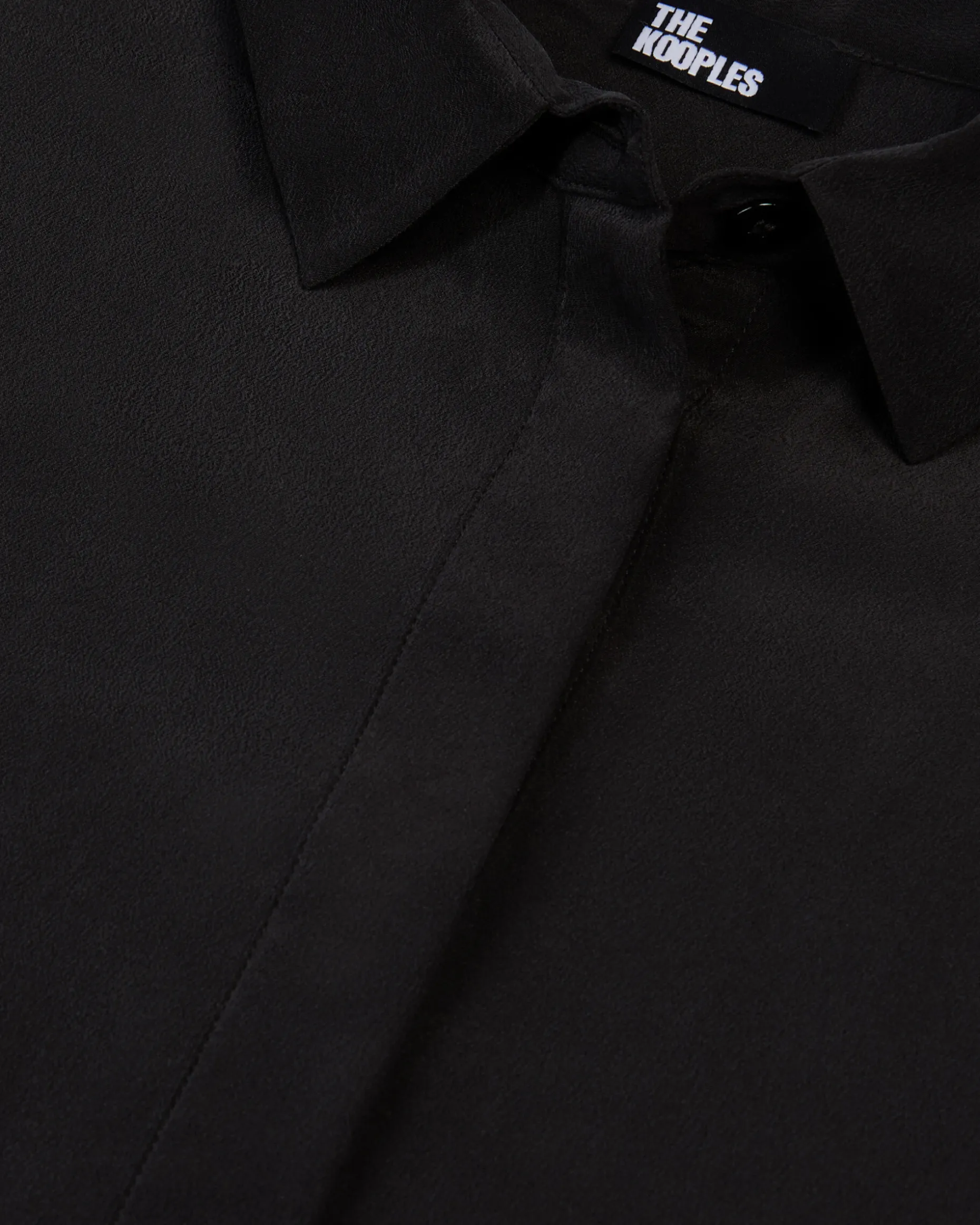 Chemise ample en soie lavée noire