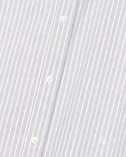 Chemise col contrasté rayée bleue