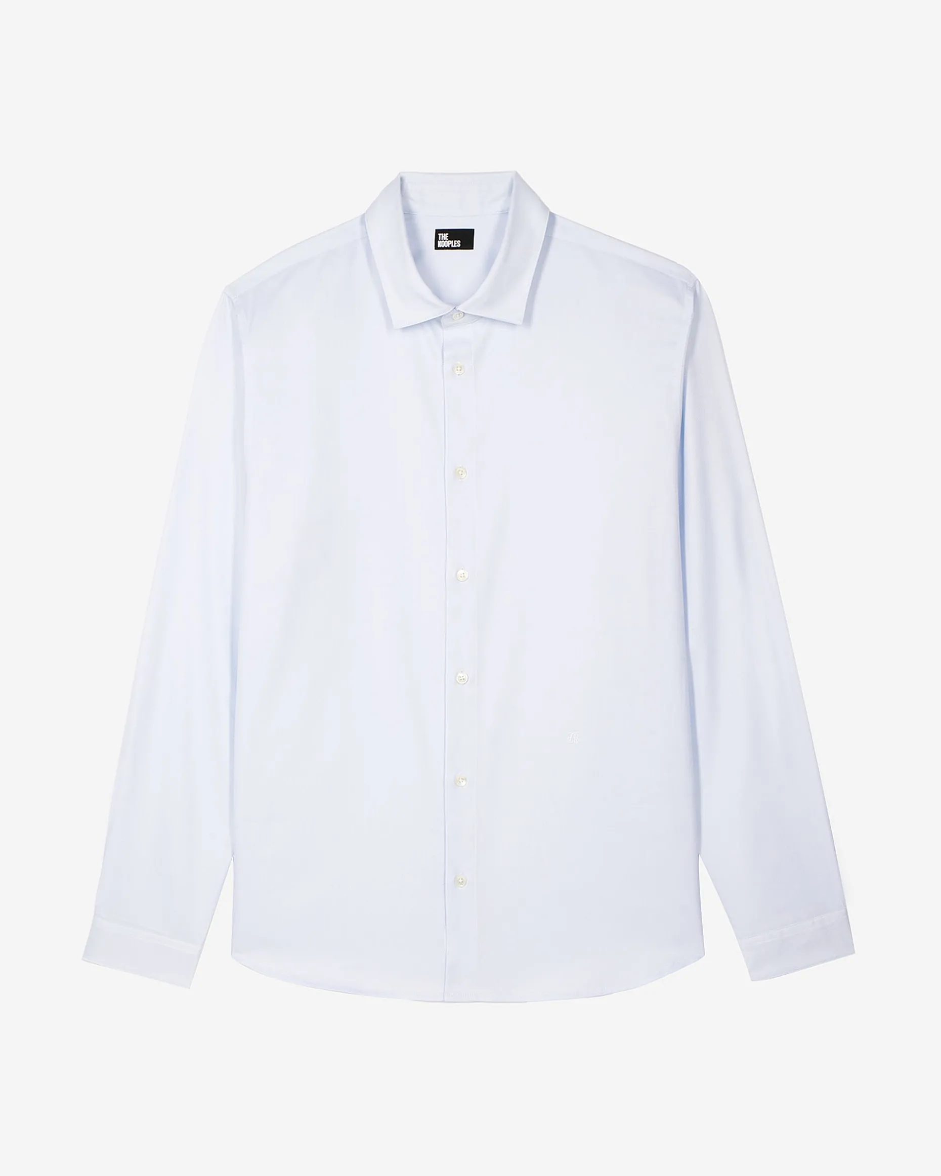 Chemise col italien bleue