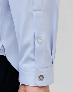 Chemise col officier bleue