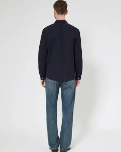 Chemise col tailleur marine