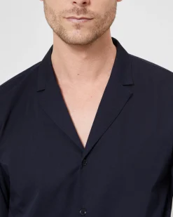Chemise col tailleur marine