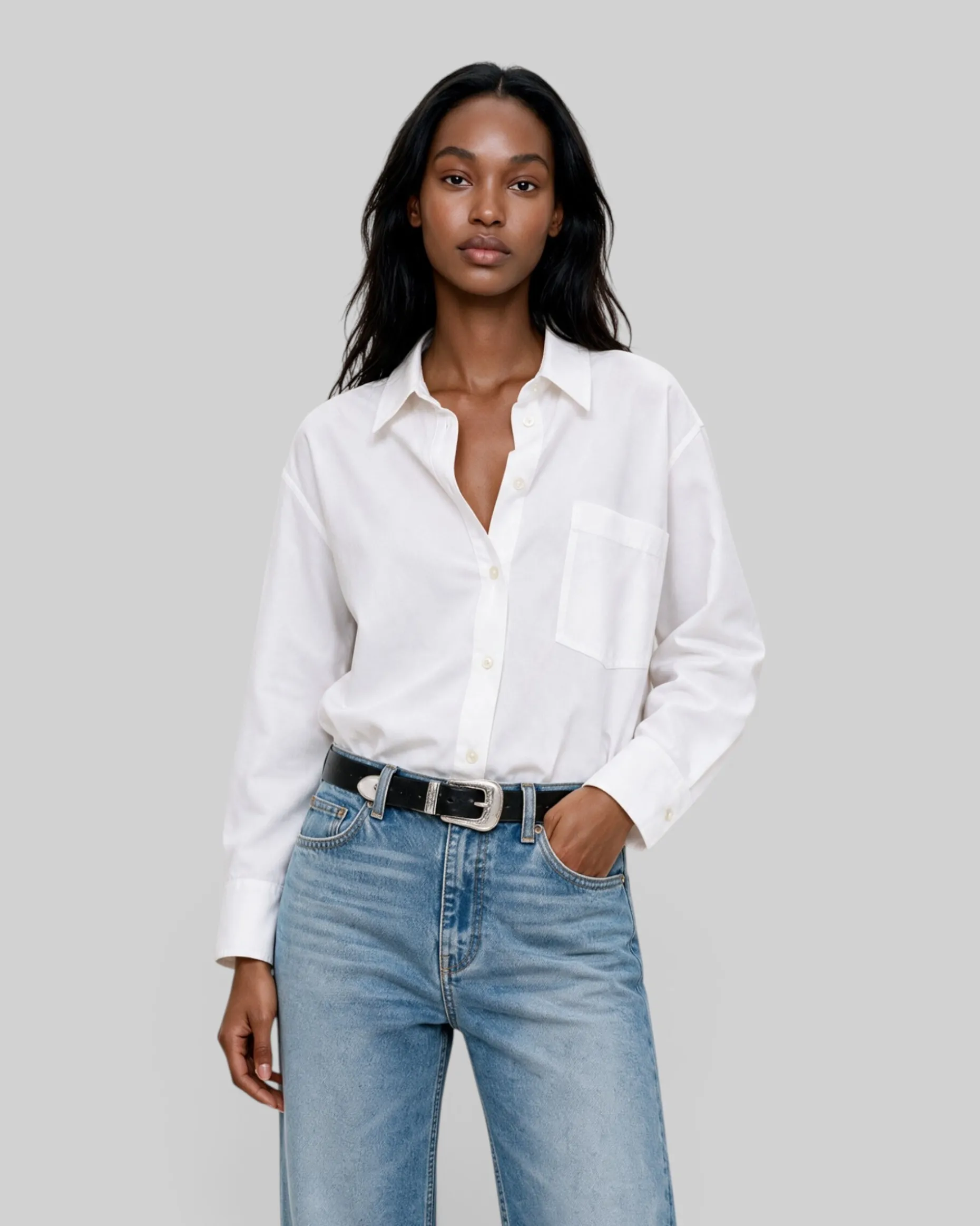 Chemise en coton blanche