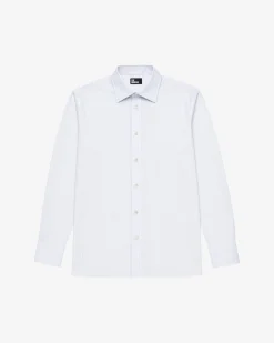 Chemise en coton rayée blanche