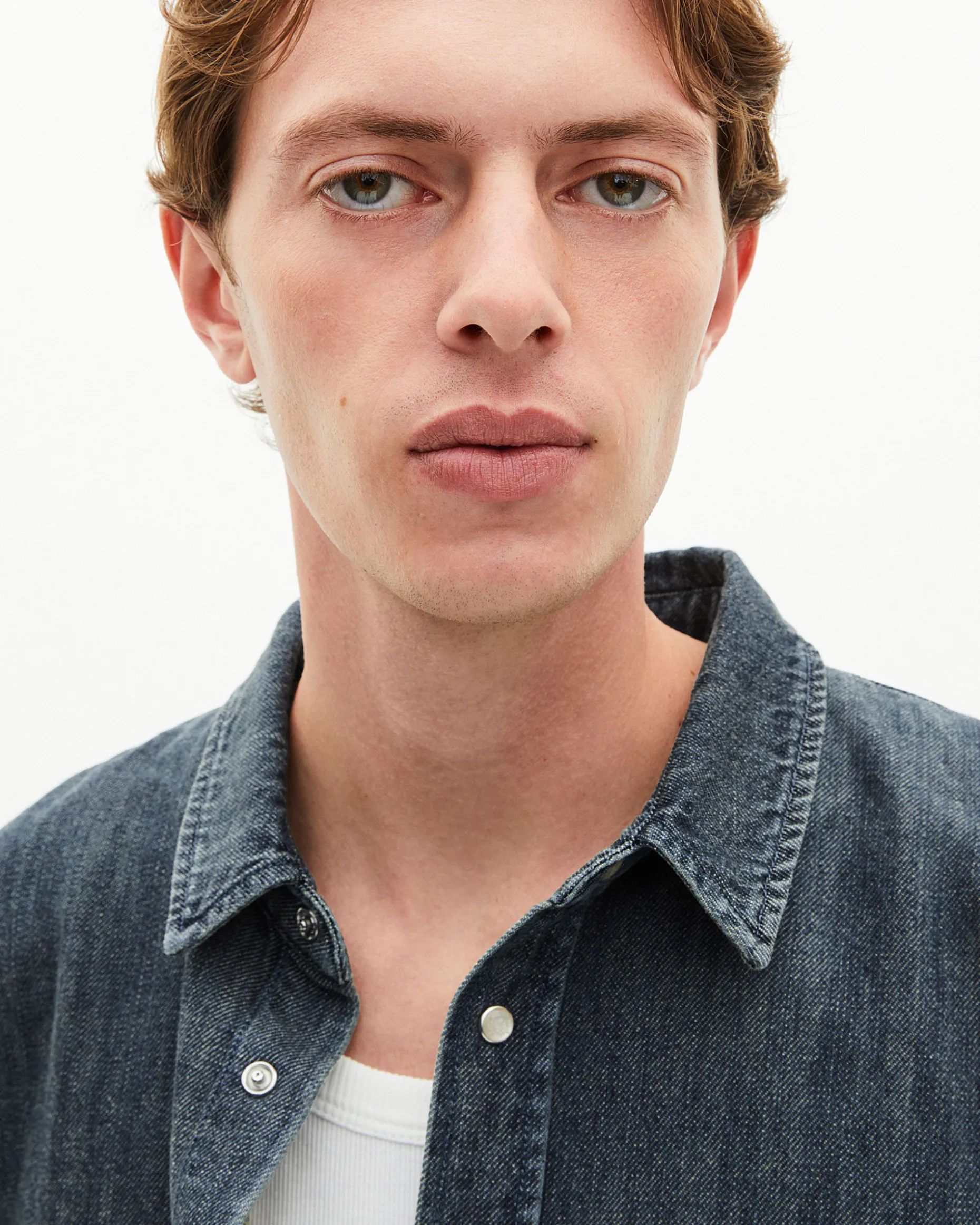 Chemise en denim bleue