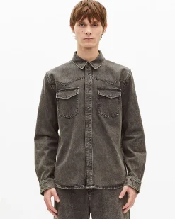 Chemise en denim grise