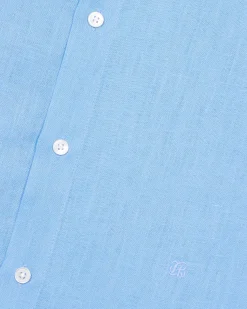 Chemise en lin bleue