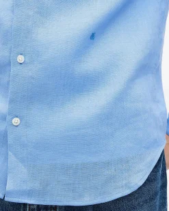 Chemise en lin bleue