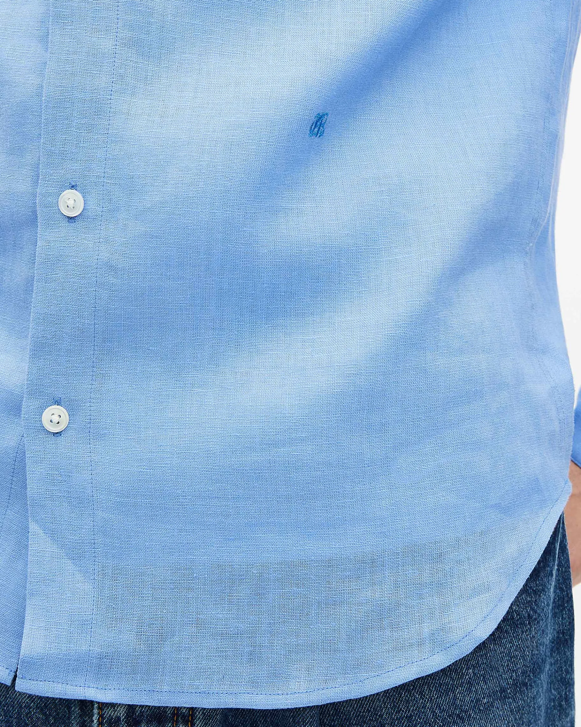 Chemise en lin bleue