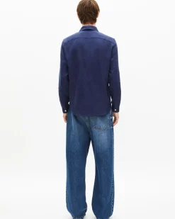 Chemise en lin marine