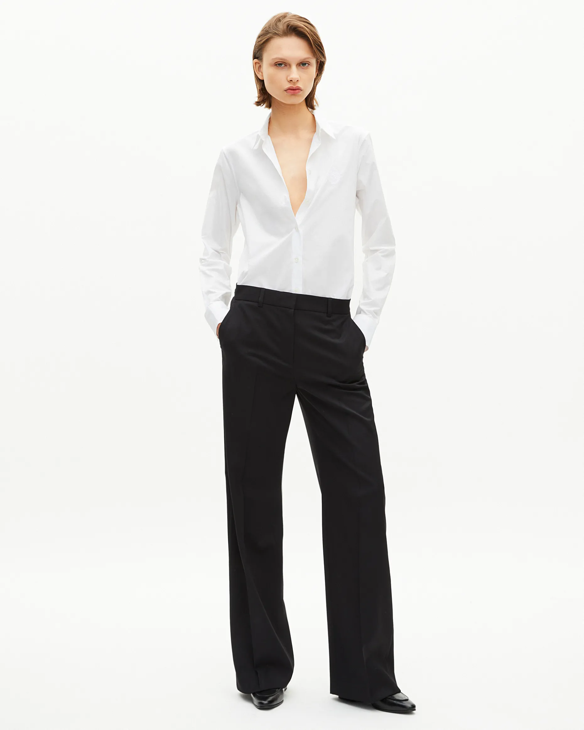 Chemise en popeline blanche