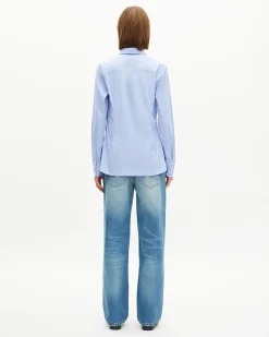 Chemise en popeline bleu clair