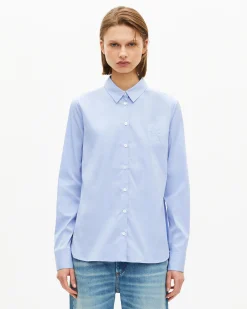 Chemise en popeline bleu clair