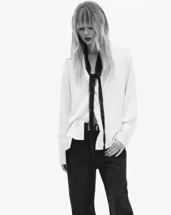 Chemise en satin écrue