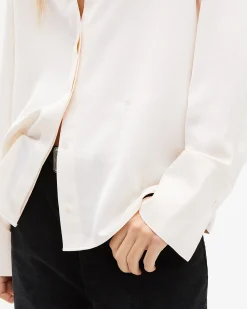 Chemise en satin écrue