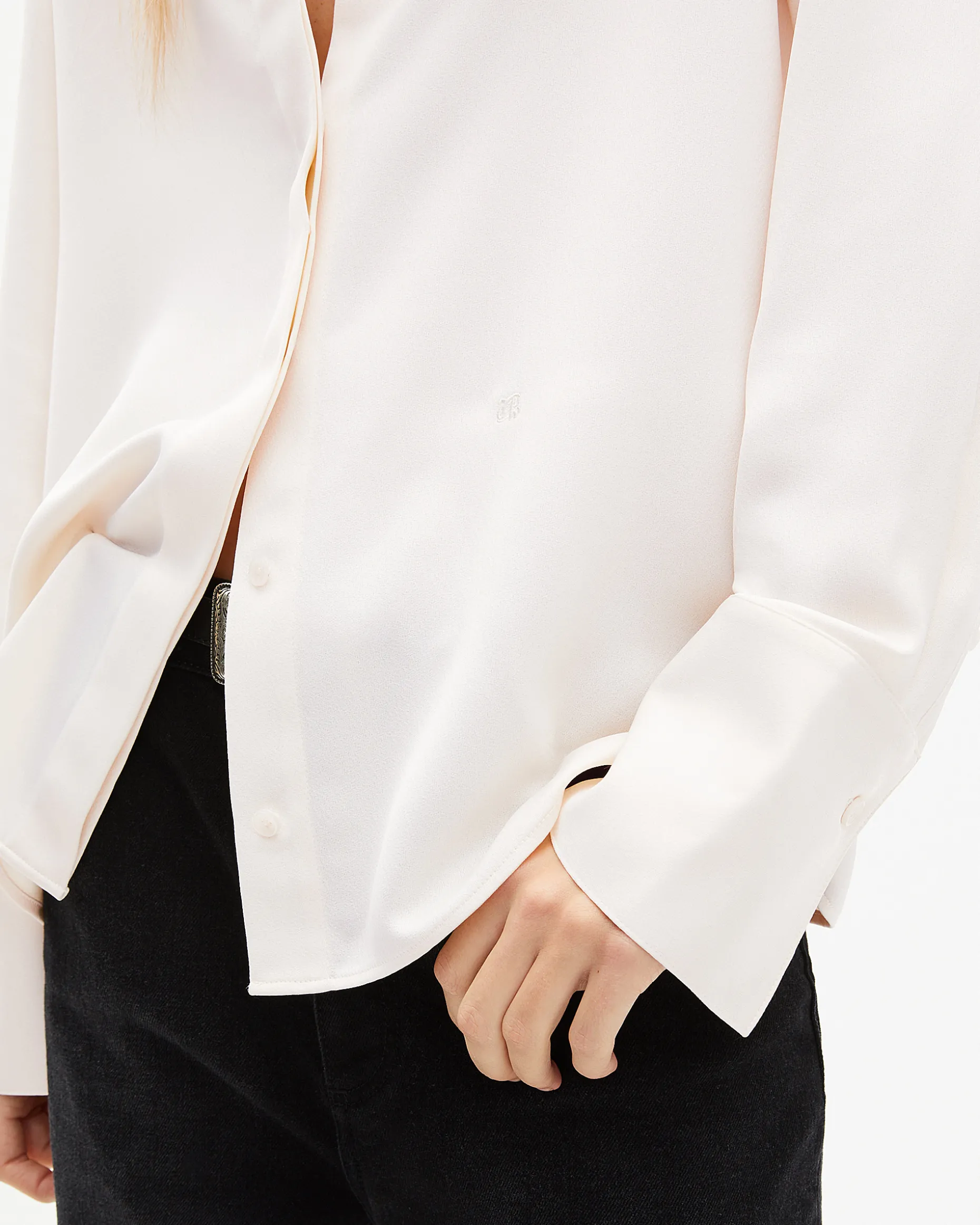 Chemise en satin écrue