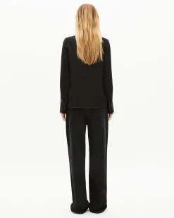 Chemise en satin noir
