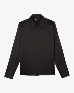 Chemise en satin noir