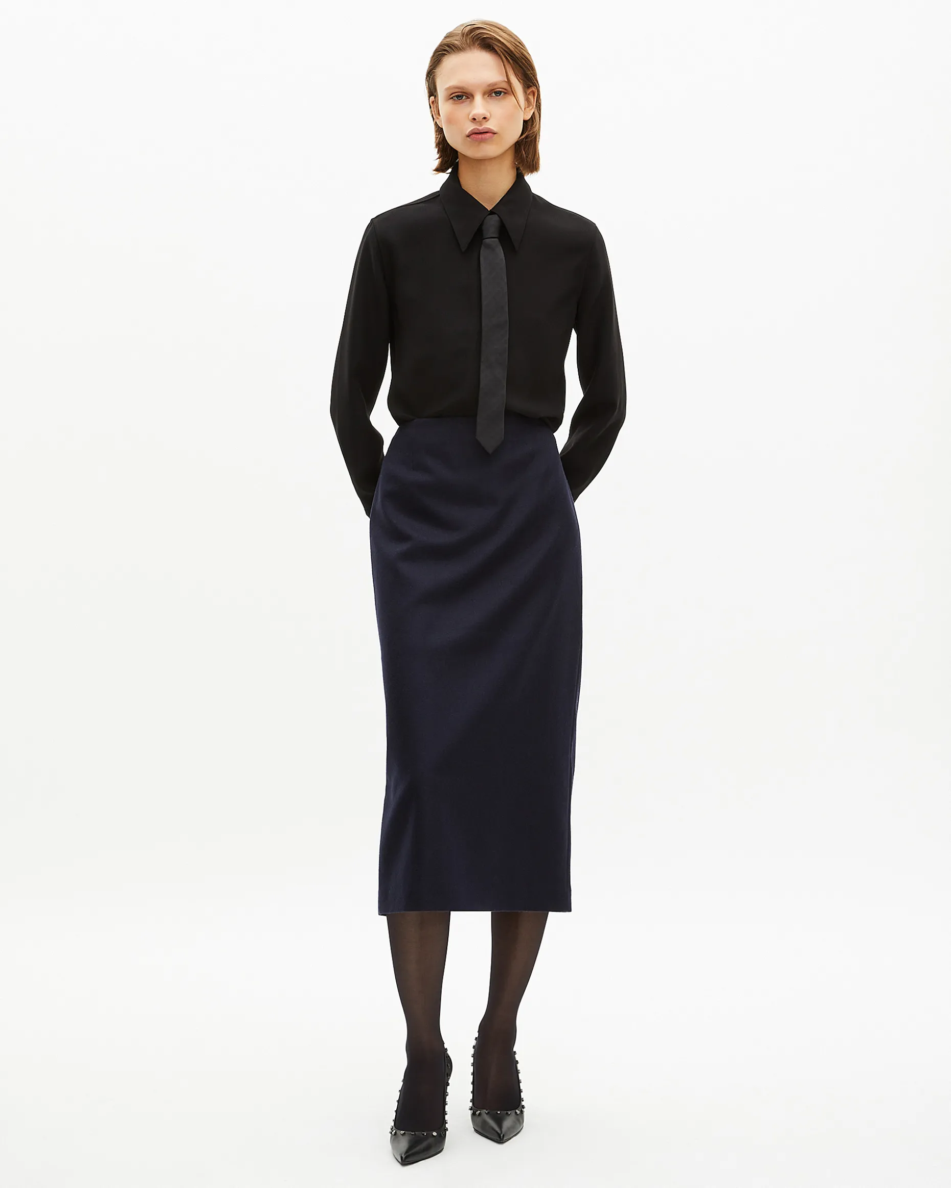 Chemise en satin noire
