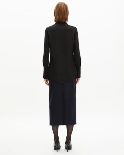 Chemise en satin noire