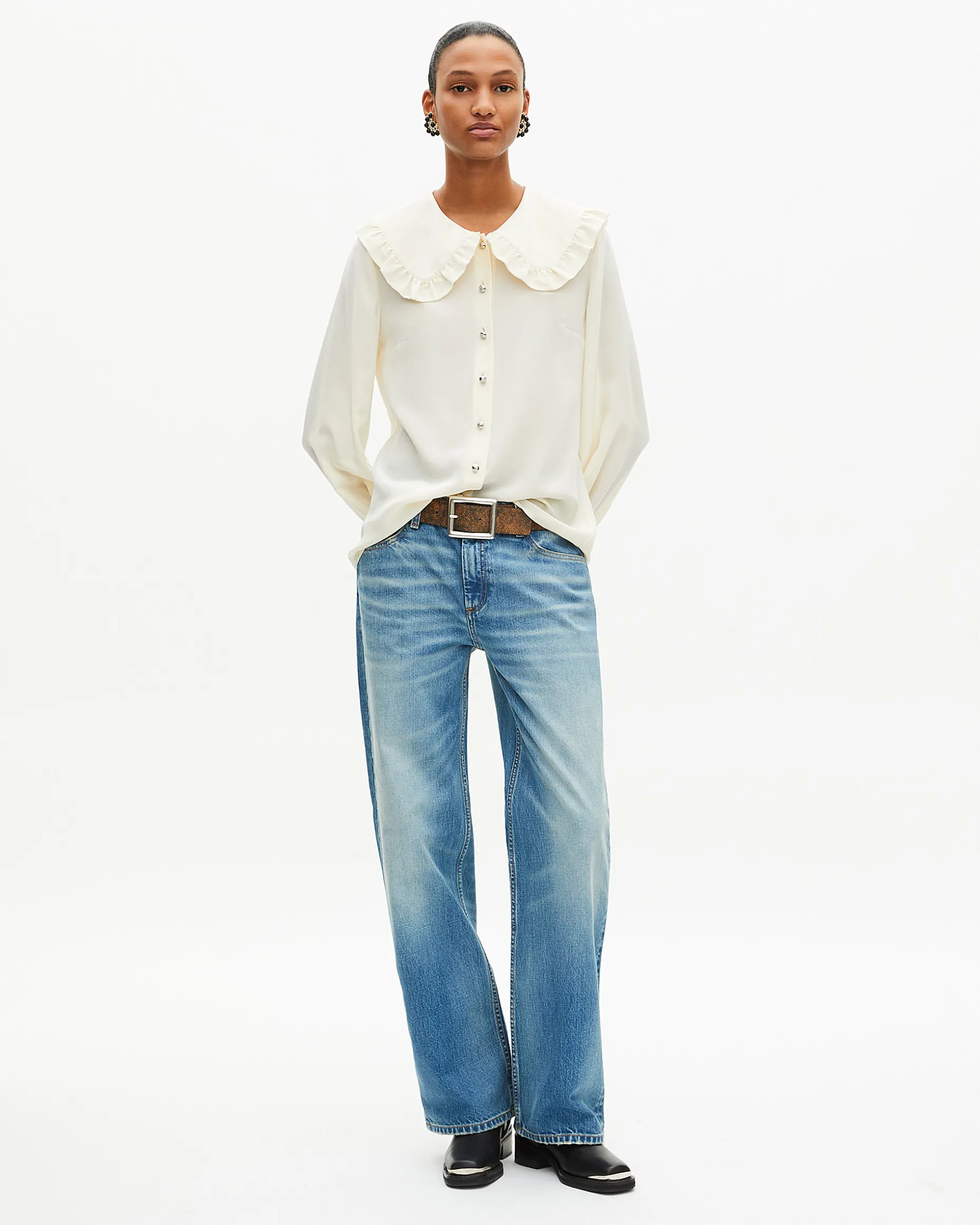 Chemise en soie écrue