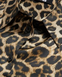 Chemise en soie léopard
