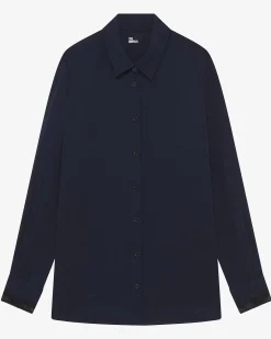 Chemise en soie marine