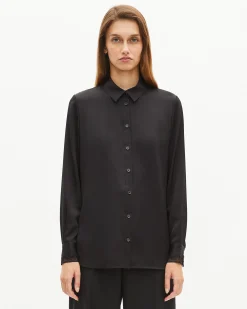 Chemise en soie noire