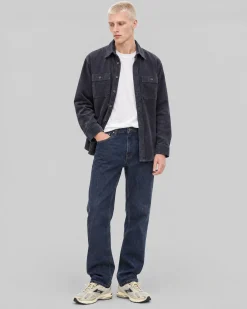 Chemise en velours côtelé marine