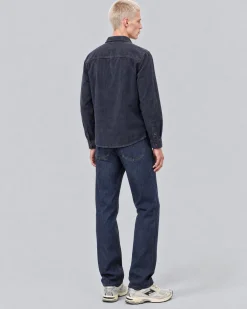 Chemise en velours côtelé marine
