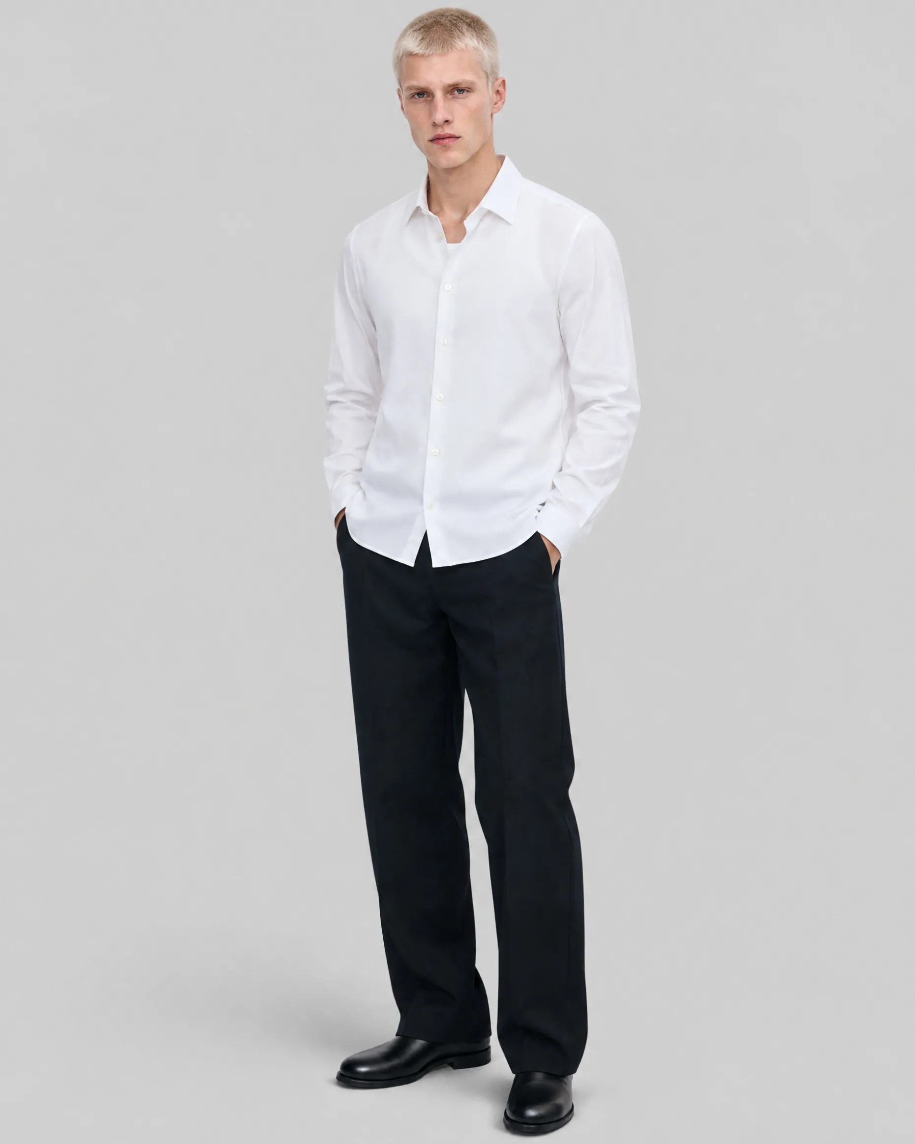 Chemise formelle slim en popeline blanche