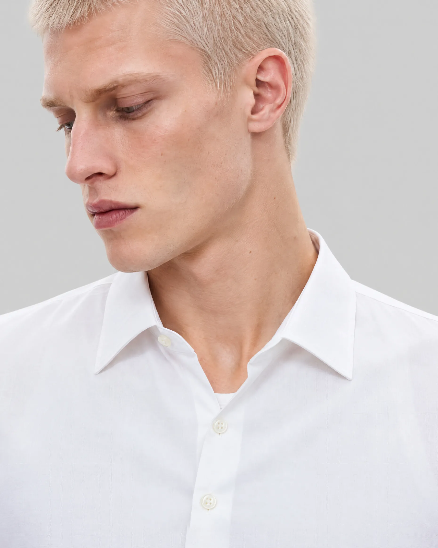 Chemise formelle slim en popeline blanche