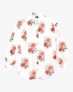 Chemise imprimé fleuri blanche