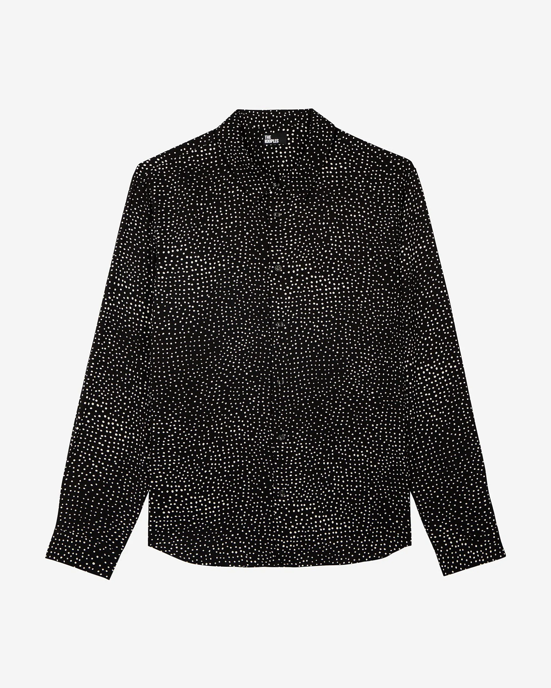 Chemise imprimé micro pois blanche et noire