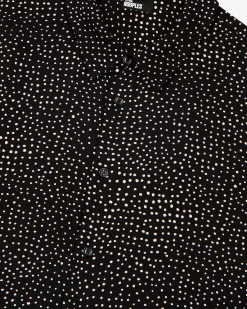 Chemise imprimé micro pois blanche et noire